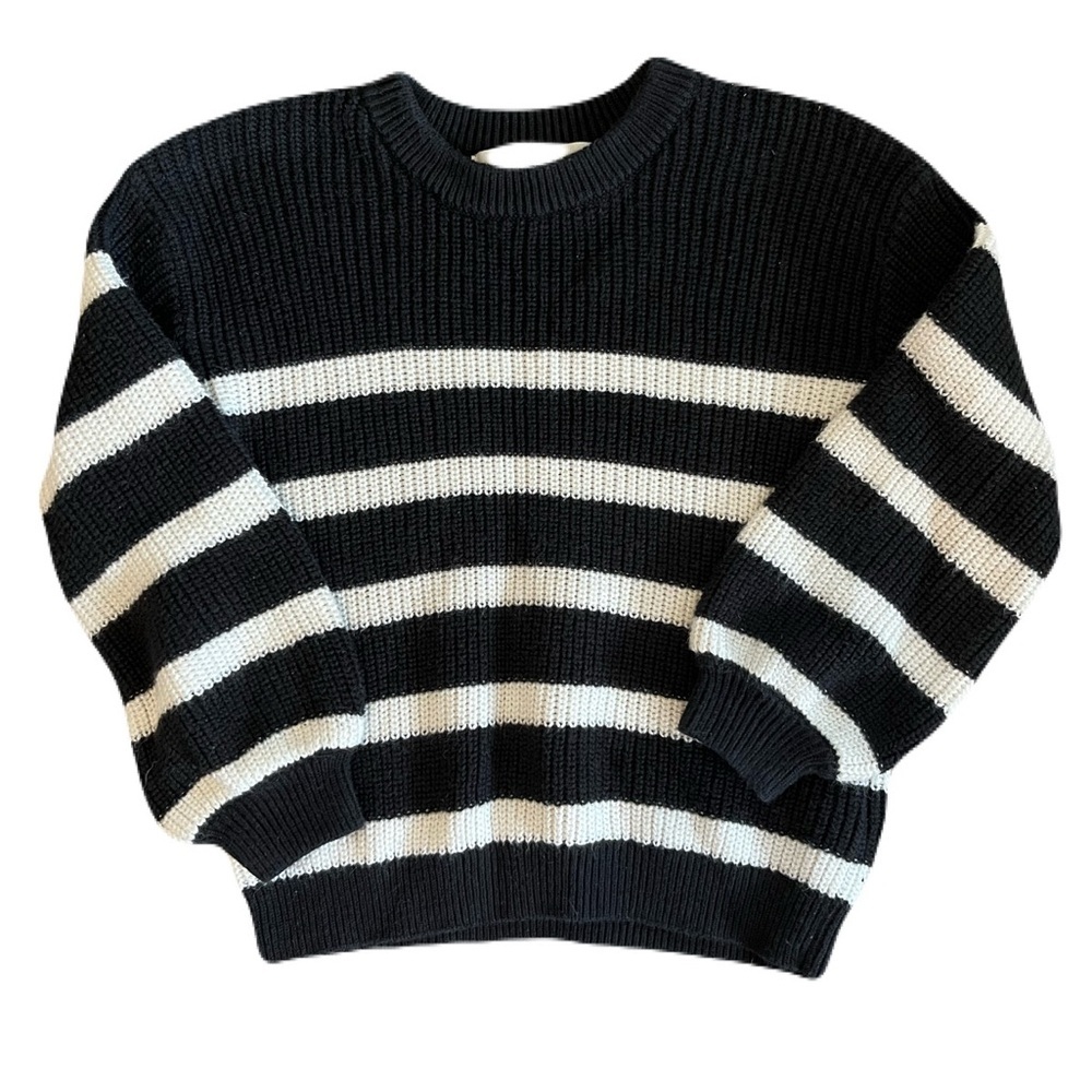H&M‎ Kids Black and White Striped Knit Sweater
